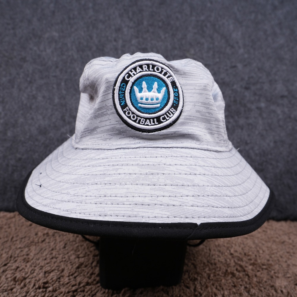 New Era Charlotte FC Bucket Hat Mens OSFM Grey Excellent MLS Soccer Sun Hat